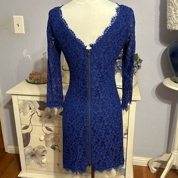Diane von Furstenburg Zarita Royal Blue Lace Dress - Picture 6 of 11